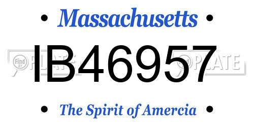 IB46957 Massachusetts License Plate