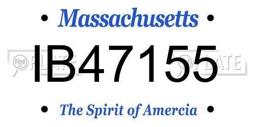 IB47155 Massachusetts License Plate