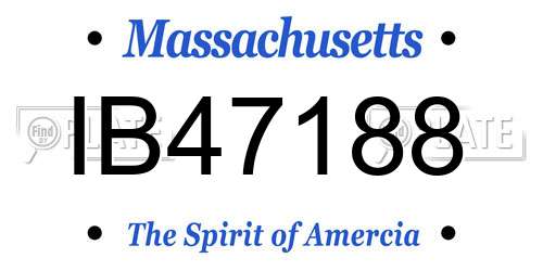 IB47188 Massachusetts License Plate