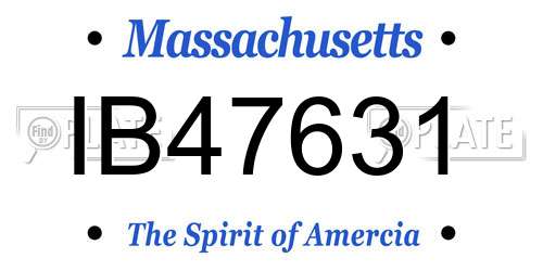 IB47631 Massachusetts License Plate