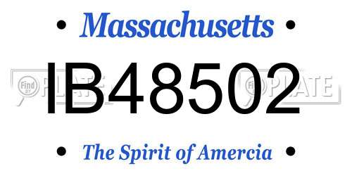 IB48502 Massachusetts License Plate