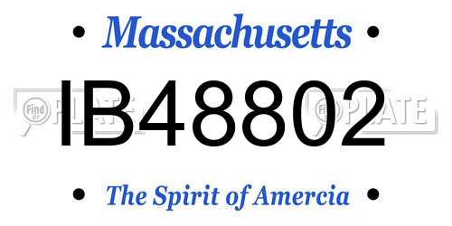 IB48802 Massachusetts License Plate