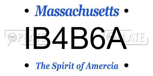 IB4B6A Massachusetts License Plate