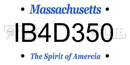 IB4D350 Massachusetts License Plate