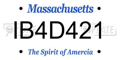 IB4D421 Massachusetts License Plate