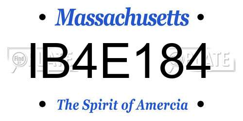 IB4E184 Massachusetts License Plate