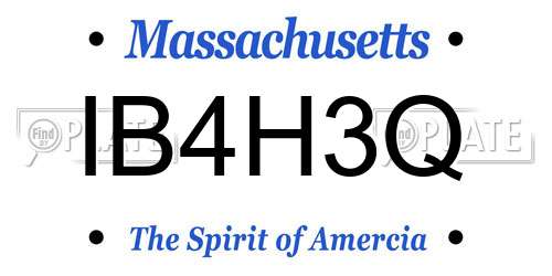 IB4H3Q Massachusetts License Plate