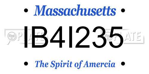 IB4I235 Massachusetts License Plate