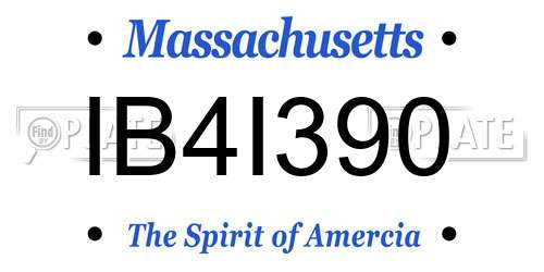 IB4I390 Massachusetts License Plate