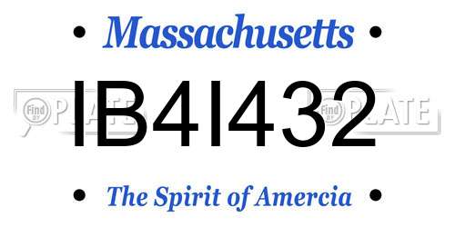 IB4I432 Massachusetts License Plate
