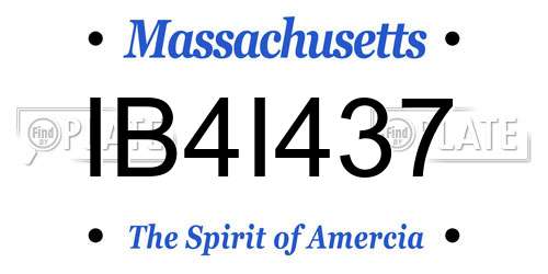 IB4I437 Massachusetts License Plate