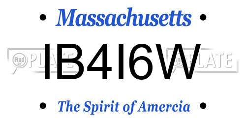 IB4I6W Massachusetts License Plate
