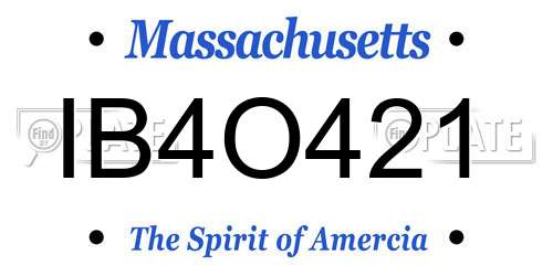 IB4O421 Massachusetts License Plate