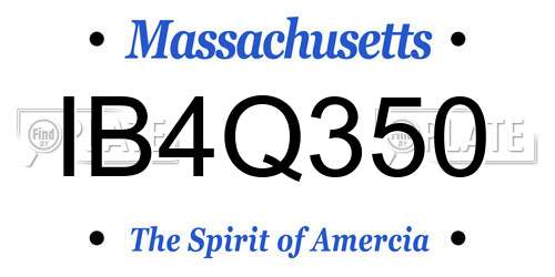 IB4Q350 Massachusetts License Plate