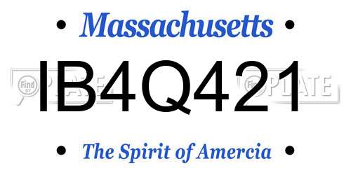 IB4Q421 Massachusetts License Plate