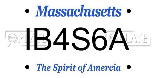 IB4S6A Massachusetts License Plate