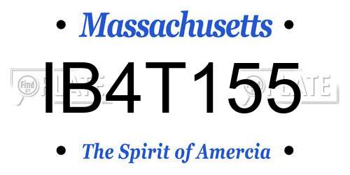 IB4T155 Massachusetts License Plate