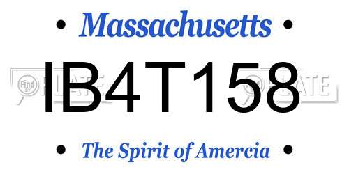IB4T158 Massachusetts License Plate