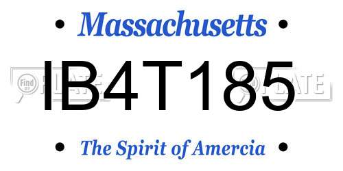 IB4T185 Massachusetts License Plate