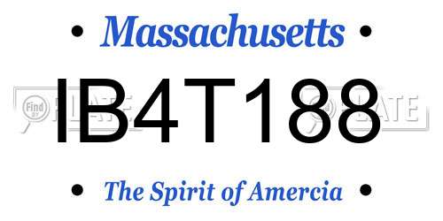 IB4T188 Massachusetts License Plate