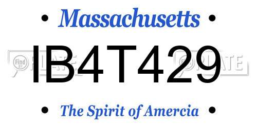 IB4T429 Massachusetts License Plate
