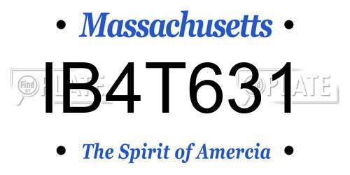 IB4T631 Massachusetts License Plate