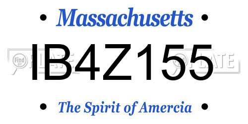 IB4Z155 Massachusetts License Plate