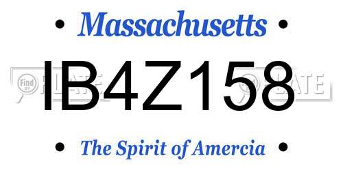 IB4Z158 Massachusetts License Plate