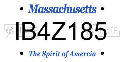 IB4Z185 Massachusetts License Plate