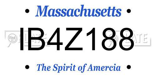 IB4Z188 Massachusetts License Plate