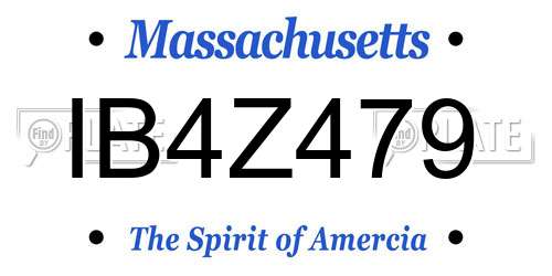 IB4Z479 Massachusetts License Plate