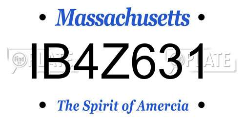 IB4Z631 Massachusetts License Plate