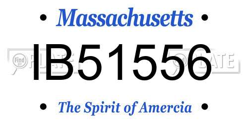 IB51556 Massachusetts License Plate