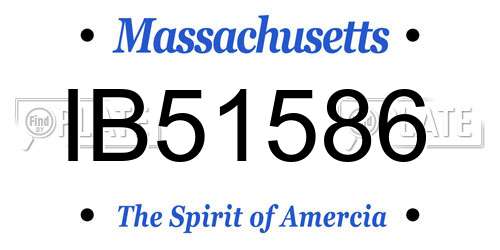 IB51586 Massachusetts License Plate