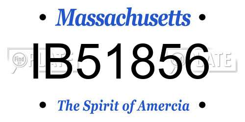 IB51856 Massachusetts License Plate