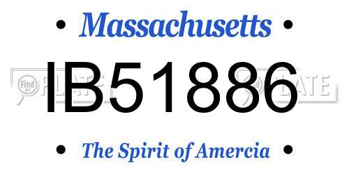 IB51886 Massachusetts License Plate