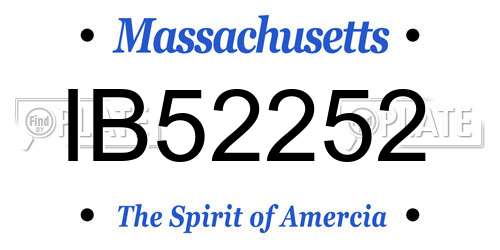 IB52252 Massachusetts License Plate