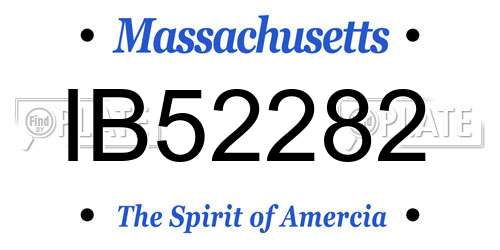 IB52282 Massachusetts License Plate