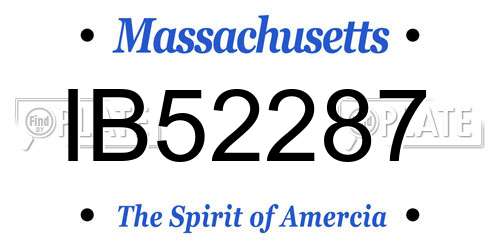 IB52287 Massachusetts License Plate