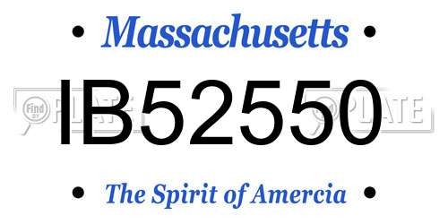IB52550 Massachusetts License Plate