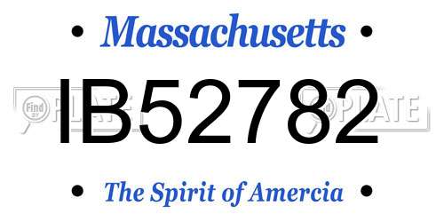 IB52782 Massachusetts License Plate