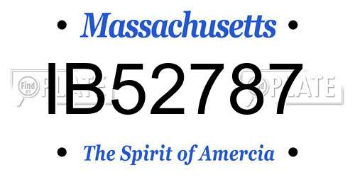 IB52787 Massachusetts License Plate