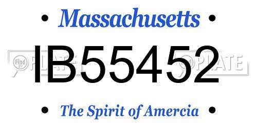 IB55452 Massachusetts License Plate