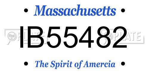 IB55482 Massachusetts License Plate
