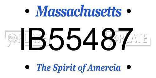 IB55487 Massachusetts License Plate
