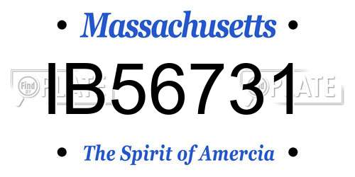 IB56731 Massachusetts License Plate