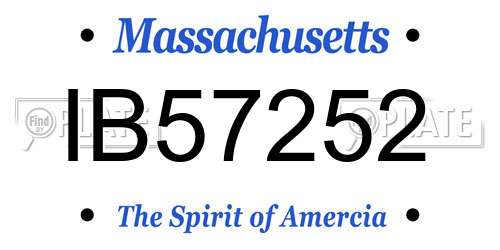 IB57252 Massachusetts License Plate