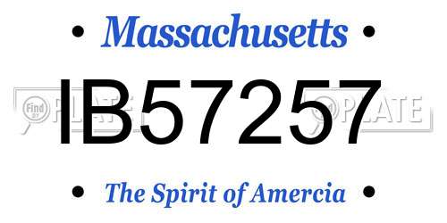 IB57257 Massachusetts License Plate
