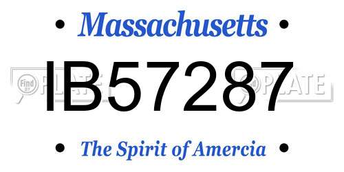IB57287 Massachusetts License Plate