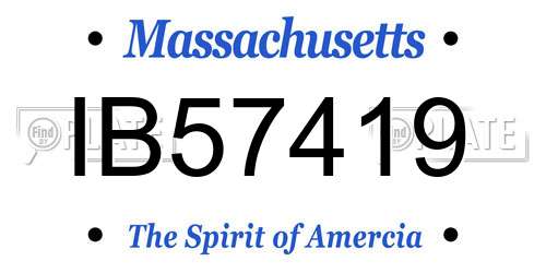 IB57419 Massachusetts License Plate